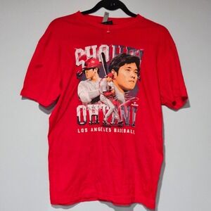 Shohei Ohtani Los Angeles Baseball Graphic T Shirt Red Men's Size Medium READ